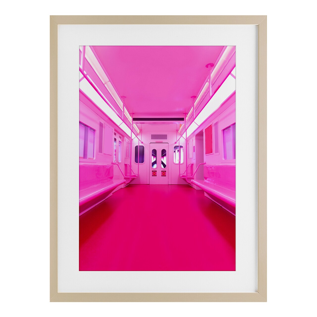 Stupell Industries Futuristic Pink Tone Subway Framed Print Under Glass, design by LISH Creative